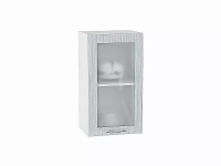 Шкаф верхний Валерия В400 со стеклом (серый металлик дождь)