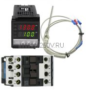 Терморегулятор  REX-C100 c PT100 и контактор