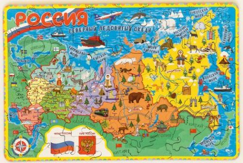 Деревянный пазл "Карта России"