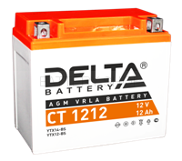 12Ah Delta 12V CT 1212 AGM с эл. (010 012 V, YTX14-BS, YTX12-BS)