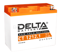 12Ah Delta 12V CT 1212.1 AGM с эл. (012 901 V, YT12B-4, YT12B-BS)