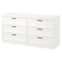 SONGESAND СОНГЕСАНД, Комод с 6 ящиками, белый, 161x81 см - 903.667.97