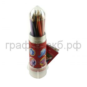 Карандаши цв.15цв.Faber-Castell Grip в пластик.пенале Ракета 112457