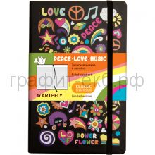 Книжка зап.Artefly А5 "Love.Peace.Music." линейка AFNM-R7-LPM