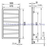 схема электрического полотенцесушителя AOS Zigzag 835x500