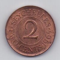 2 цента 1965 Сейшелы UNC Великобритания