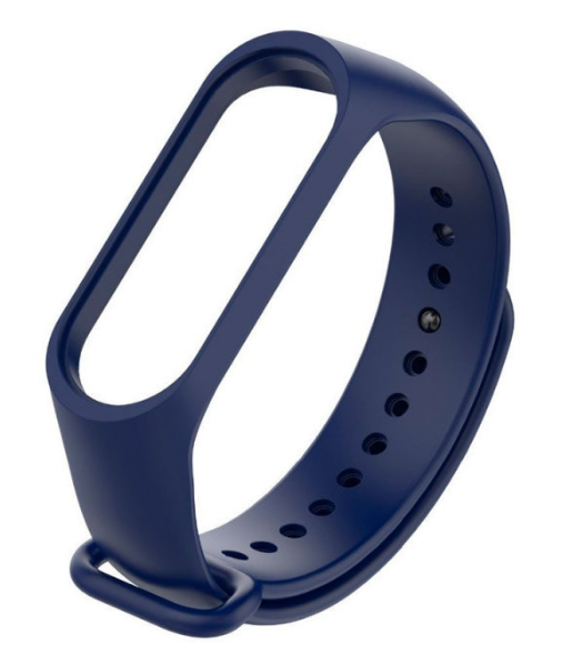 Силиконовый ремешок для Xiaomi Mi Band 3/4 (Темно-синий)