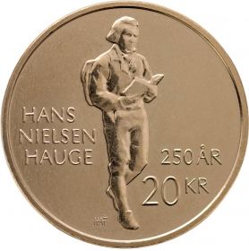 250 лет cо дня рождения Ханса Нильсона Хауге  20 крон Норвегия 2021