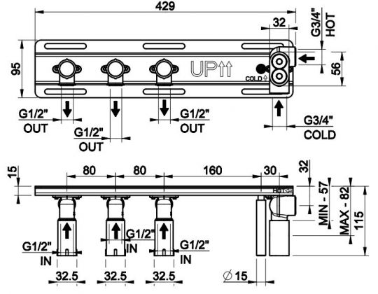 Внутренний механизм для термостатического смесителя Gessi 63023 ФОТО