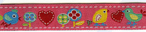 фото Тесьма декоративная жаккардовая  SAFISA Spiral Птички и сердечки 15 мм. разные цвета Испания 9184.15.01