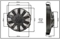 Осевой вентилятор, 9" дюймов, 120 Вт, 24 Вольта, Всасывающий (PULL) STR189 Осевые вентиляторы для рефрижераторов.