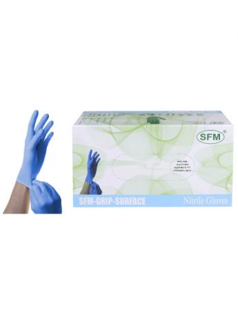 Перчатки нитриловые SFM, голубые, Германия, 50 пар