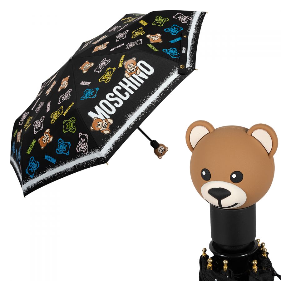 Зонт складной Moschino 8033-OCA Toy Spray Black