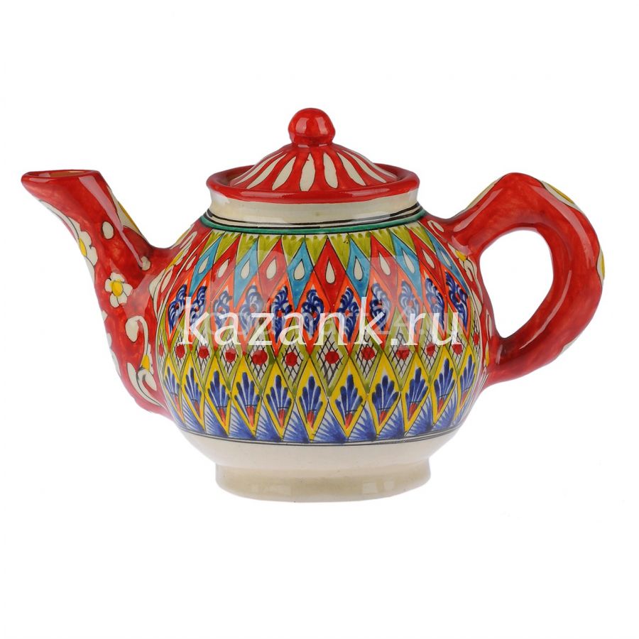 Чайник Риштанская керамика 1л красный