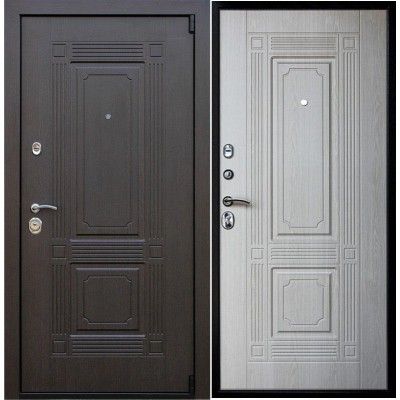 Дверь АСД Викинг Венге / Беленый дуб металлическая