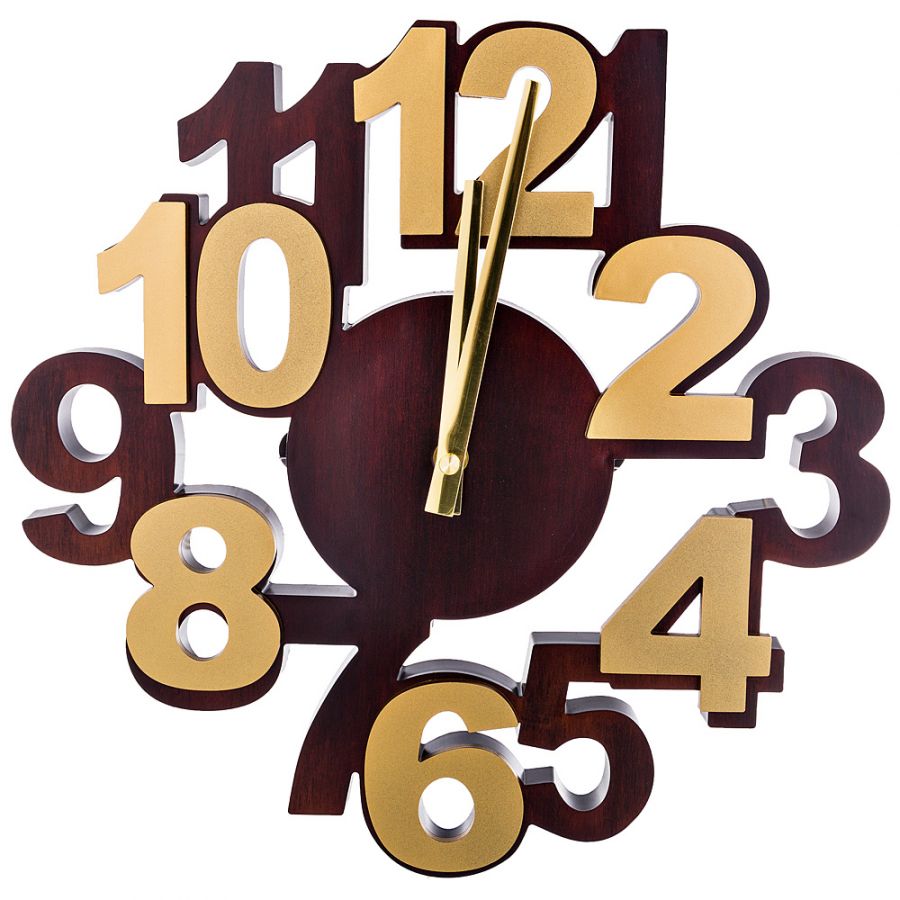 Часы настенные кварцевые "Цифры" d=34 см