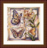 "Бабочки". Схема для вышивания крестиком.