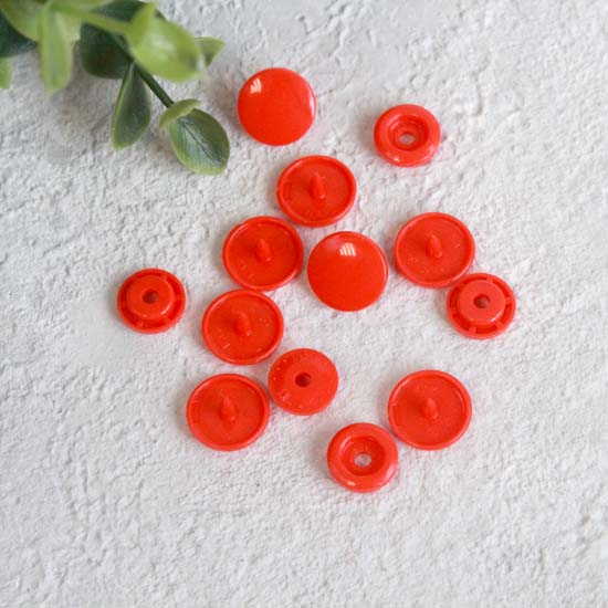 Кнопки пластиковые - Красные, 12 мм