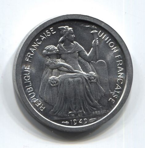 2 франка 1949 Новая Каледония UNC