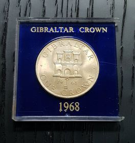 Гибралтар 1 крона 1968г в футляре (отличная) Msh