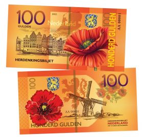 100 Honderd Gulgen(гульденов) - Нидерланды(Nederland). Памятная банкнота. UNC Oz ЯМ