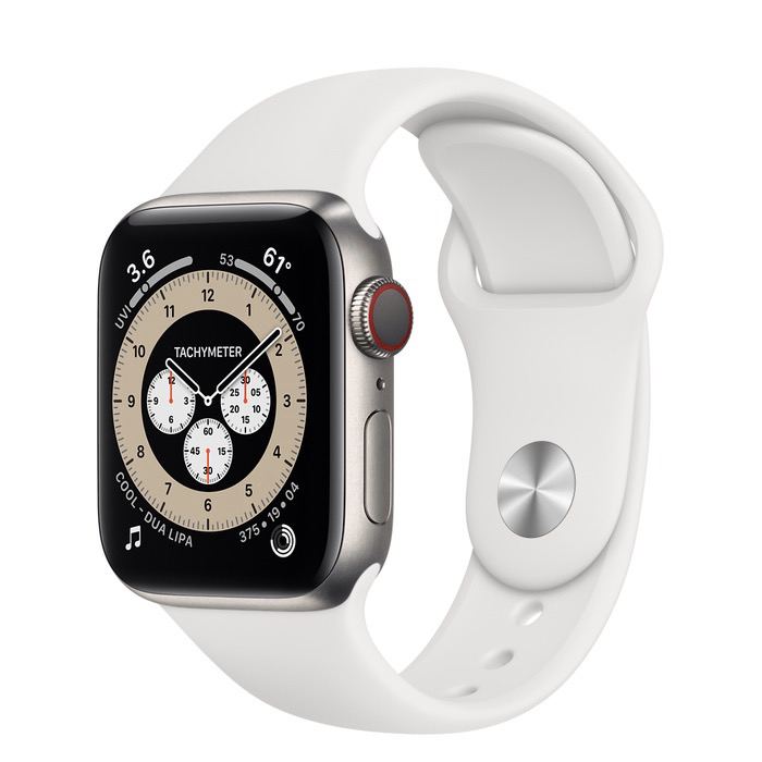 Часы Apple Watch Edition Series 6 GPS + Cellular 40mm Titanium Case with White Sport Band