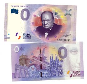 0 ЕВРО - Уинстон Черчилль (Winston Churchill). Памятная банкнота ЯМ