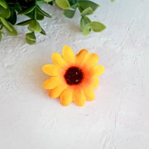 Цветок "Календула" 4 см., желто-оранжевая