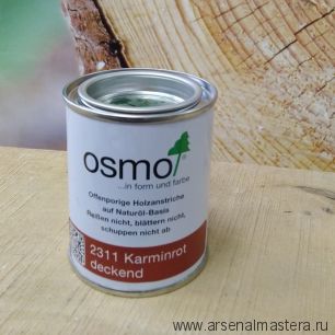 Непрозрачная краска для наружных работ Osmo Landhausfarbe 2311 красно-коричневая 0,125 л
