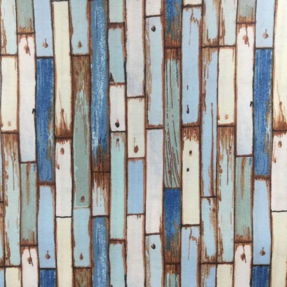 Ткань Coastal Painted Planks MAKOWER UK Великобритания отрез 50 см х 55 см (1161)