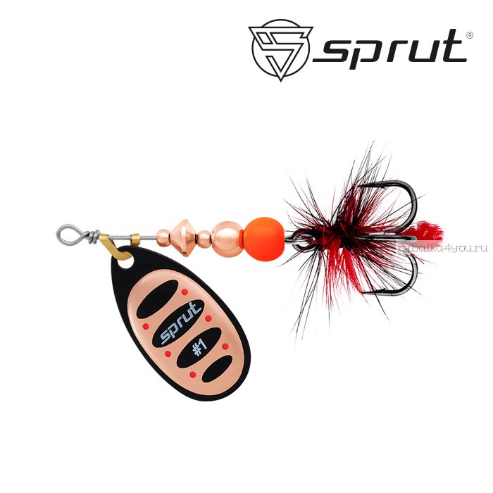 Блесна Вращающаяся "Sprut" Alba Ball System Spinner #1 (3,5g/BKC)