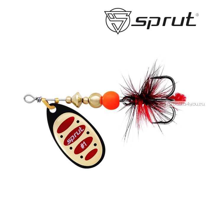 Блесна Вращающаяся "Sprut" Alba Ball System Spinner #1 (3,5g/BKGR)