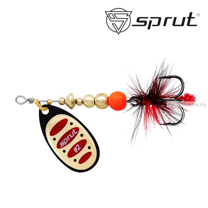 Блесна Вращающаяся "Sprut" Alba Ball System Spinner #2 (5,5g/BKGR)
