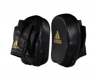 Лапы Adidas Short Focus Mitts черно-золотые,  артикул adiMP02