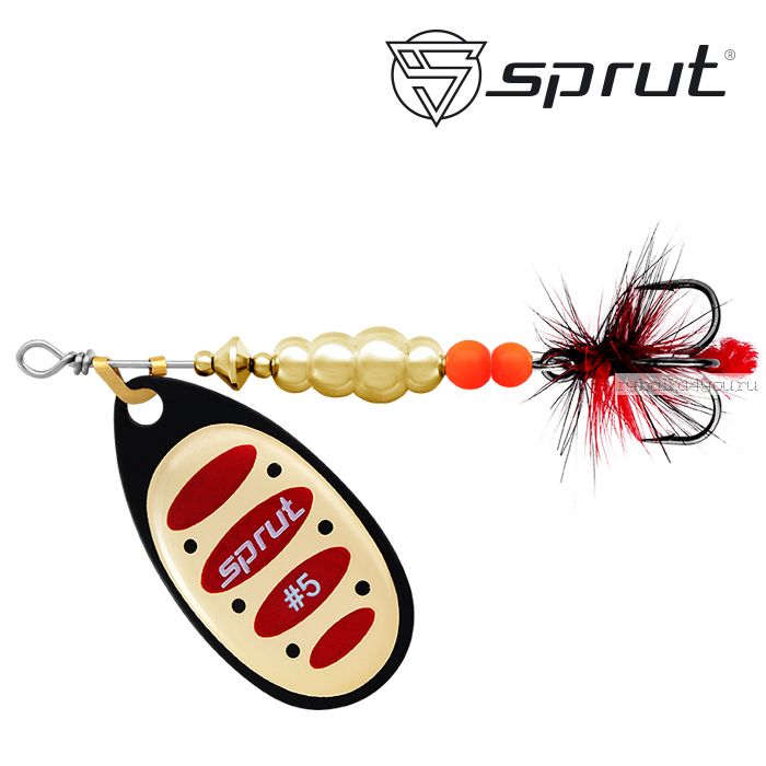 Блесна Вращающаяся "Sprut" Alba Ball System Spinner #5 (19g/BKGR)