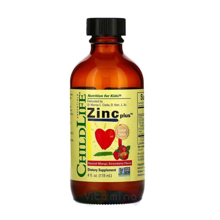 ChildLife Essentials Zinc Plus Цинк плюс натуральный вкус манго клубника, 118 мл