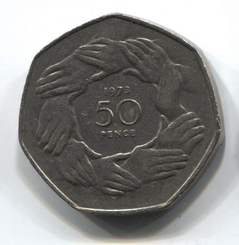 50 пенсов 1973 Великобритания, Вступление в ЕЭС