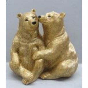 Статуэтка Bears, коллекция "Медвежата" 17*16*11, Полирезин, Золотой