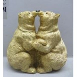 Статуэтка Bears, коллекция "Медвежата" 17*17*10, Полирезин, Золотой