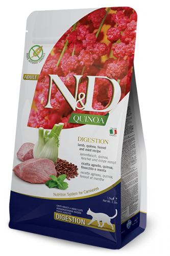 N&D Cat Quinoa Digestion Lamb (НД ягненок, киноа, фенхель и мята. Чувствительное пищеварение)