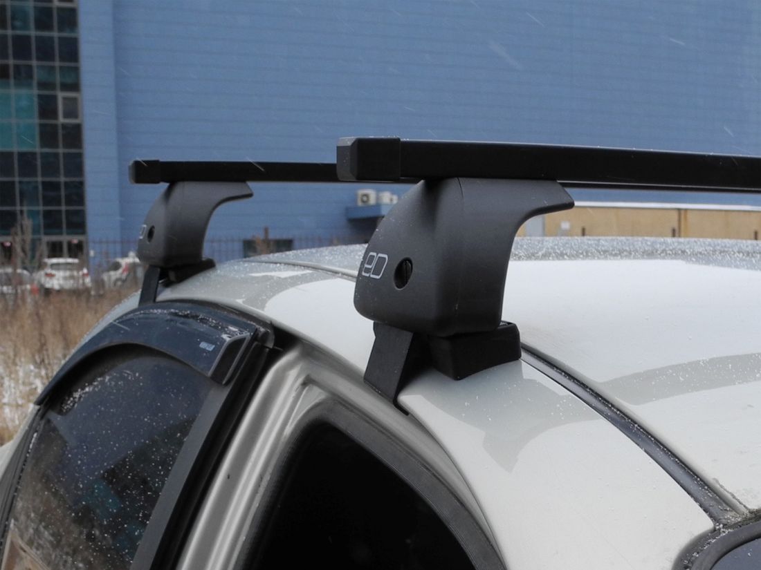 Багажник на крышу Renault Kaptur, Евродеталь, стальные прямоугольные дуги