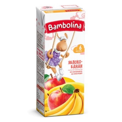 Нектар Bambolina 200мл Ябл/Банан д/дет с 6мес