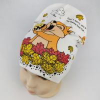 вд1633-32 Шапка трикотажная двойная Белочка молочная