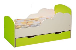 Кровать детская №1 Облака, 800*1600 лдсп белый/лайм