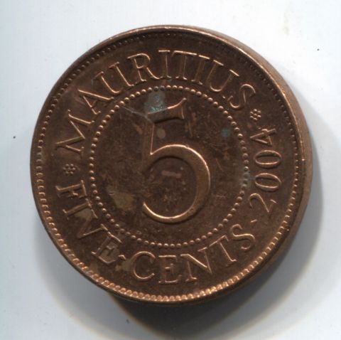 5 центов 2004 Маврикий