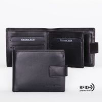 Портмоне отделением на молнии и RFID защитой Stampa Brio 654-R-6716C Black BKS