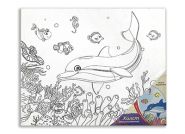 Холст на картоне "Морской мир" 25х30 см (арт. Х-9698)