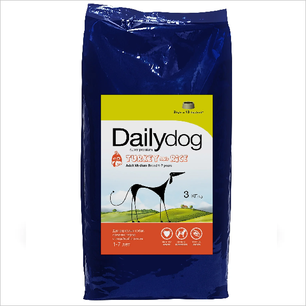 Сухой корм для собак средних пород Dailydog Medium Breed Turkey с индейкой