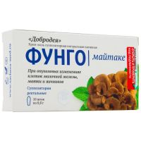 Свечи-суппозитории Фунго с майтаке Добродея "Сашера-Мед", 10шт