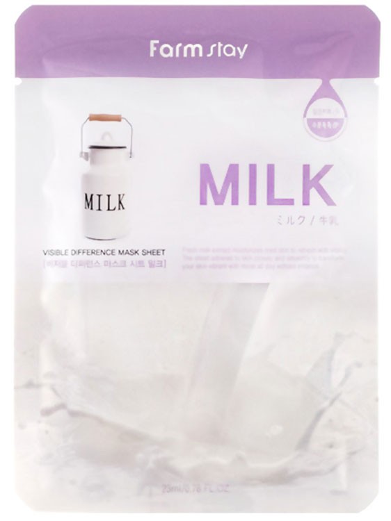 Маска тканевая для лица с молочными протеинами FarmStay Visible Difference Mask Sheet Milk